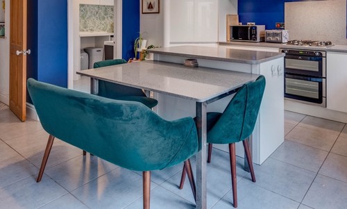 Polished grey granite kitchen