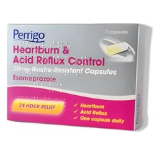 Perrigo Heartburn & Acid Reflux Control 20mg Esomeprazole 7 Capsules 24hr Relief