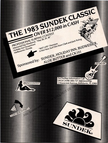 1983 sundek classic surfboards - 1983,