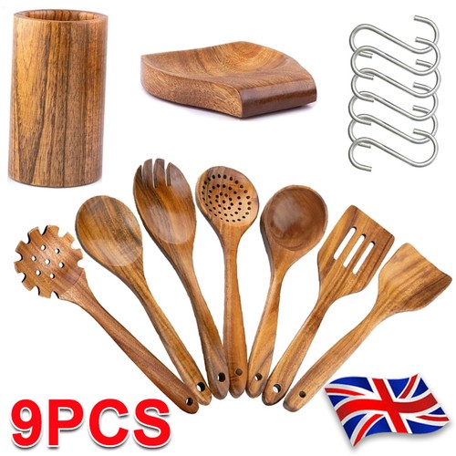 9pcs teak wooden - 9pcs, cooking