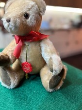 Hermann teddy bear mohair with red bow