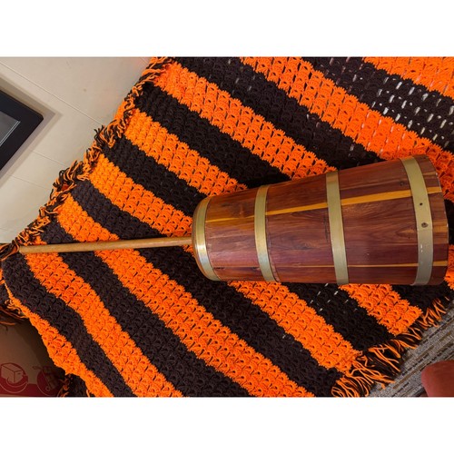 Vintage wooden butter churn - butter,