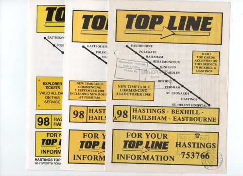 Top line bus timetables - 3x,