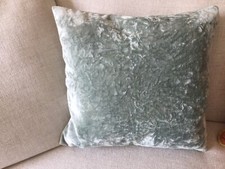 BIGGIE BEST Crushed Velvet Large Cushion With Inner Feather Pad DUCK EGG AQUA
