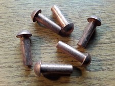 3/16 (4.7mm) x 5/8 (16mm) SOLID COPPER ROUND SNAP HEAD RIVET QTY6