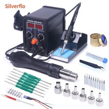 8586D-III pro Soldering Station 2 in 1 Soldering Iron Kit Hot Air Gun Wire Tips