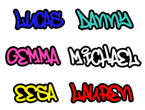 Personalised layered graffiti - personalised,