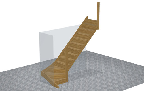 Oak cut string staircase - oak,