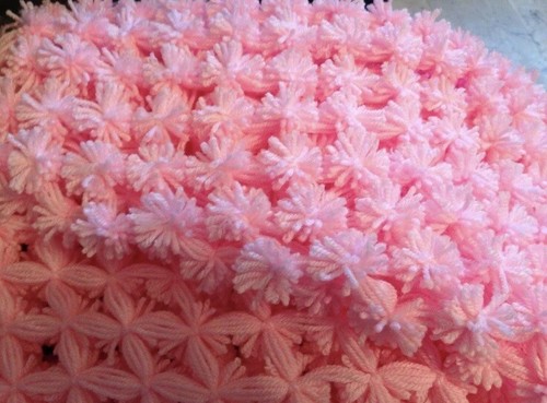Hand made pink pom - made,