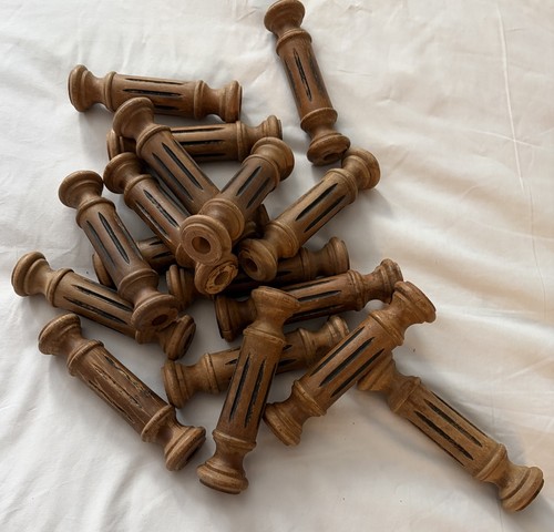 Antique wood turned spindles - wood,