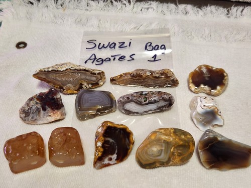 Polished swazi agate specimens - polished,