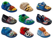 BOYS OFFICIAL BRANDED CHARACTER SLIP ON NOVELTY SLIPPERS INFANT KIDS UK SIZE 5-3