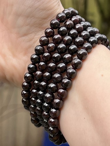 Garnet crystal bracelet 6mm - bracelet,