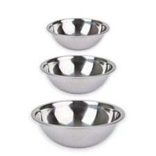 Stainless Steel Mixing Bowls Deep Flat Base Catering Baking Food Serving Bowl