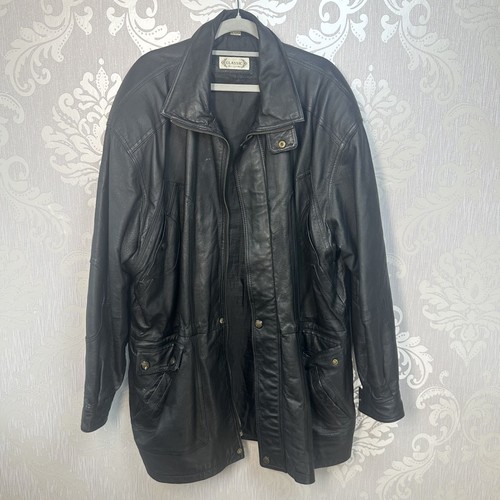 Vintage men leather coat 80s - vintage,