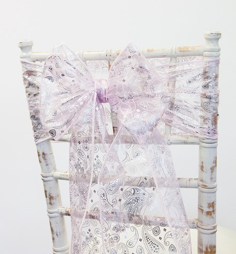 Lilac metallic silver sashes - silver,