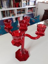 Stunning Vintage Red Crystal Candelabra