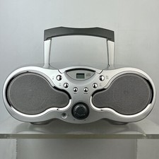 Cleaned HITACHI CX 375 PORTABLE CD BOOMBOX Sliver Analogue FM/MW Radio WORKING