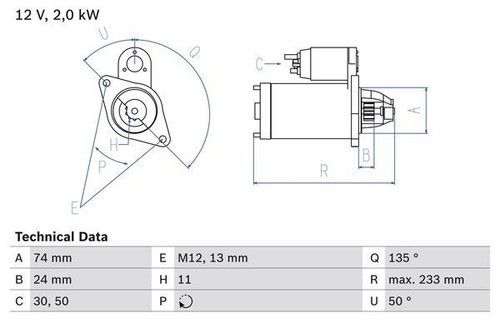 Bosch starter motor - bosch, for