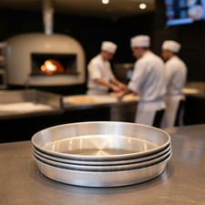 Aluminium Pizza Baking Tray Round Non Stick Oven 2'' Deep Pan 8 9 12 14 16 Inch
