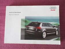 AUDI A3 SPORTBACK (2004 - 2008) HANDBOOK - OWNERS MANUAL INCLUDES 3.2 V6.