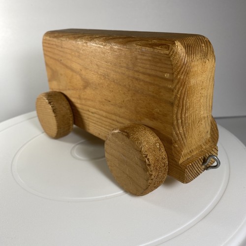Vintage wooden toy pull - wooden, along