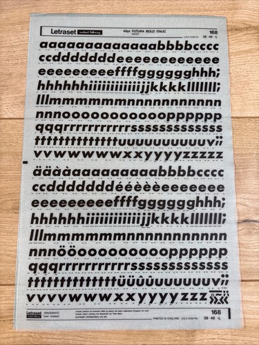 Letraset rub transfer - letraset,