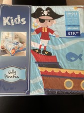 Boys Bedroom Pirate Single Duvet And Pillowcase Set With Appliqué