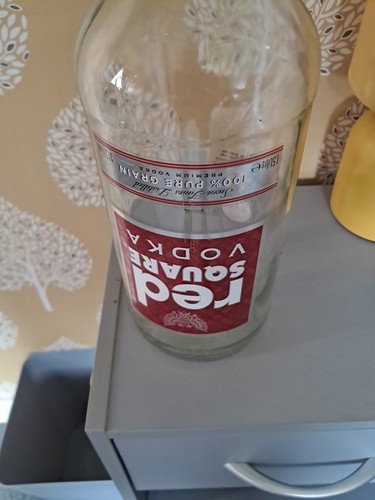 Red square vodka - bottle, empty