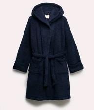 M&S Borg Dressing Gown - Navy