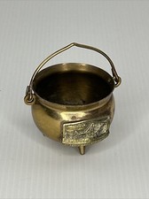 Vintage brass cauldron pot - vintage,