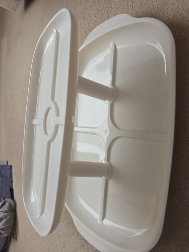White plastic double tier - white,