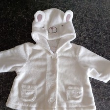 Next Baby My First Wardrobe Ecru Cozy Soft Button Teddy Bear Jacket New 7.8LBS