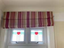 Large Laura Ashley Roman Blind Striped Linen Fully Lined With Baton & Fixings 