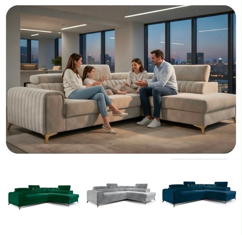 Corner sofa bed - liam, fabric