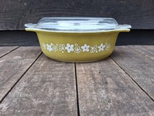 Vintage Pyrex Crazy Daisy Oval Casserole Dish With Lid Spring Blossom FREE P&P 