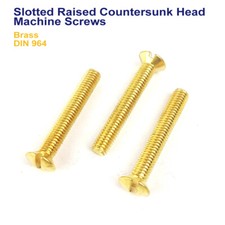 SLOTTED RAISED COUNTERSUNK MACHINE SCREWS BRASS M6 - 6mm