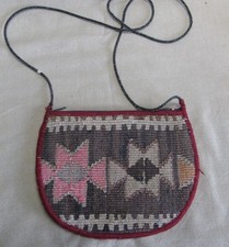 Vintage small Kilim woven Ethnic boho hippie bag cross body