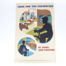 Vintage Poster Arthur G Mills ROSPA Look for The Unexpected Art Deco 1940s #62