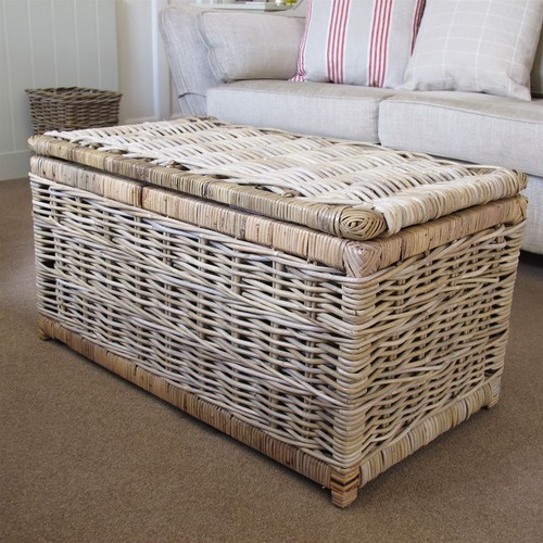 Wicker trunk storage chest - wicker,