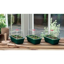 Garland Pack of 3 Mini High Dome Propagators - Mini Windowsill Greenhouse