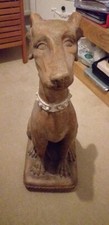 Full scale - Antique / Vintage terracotta freestanding Whippet Statue