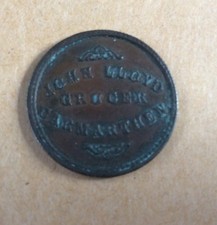 Antique Wales Welsh Carmarthen trade token grocer £1