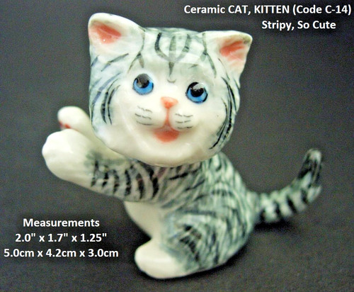 Ceramic cat kitten - cat, figurine