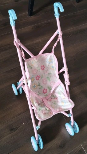 Pink folding dolls pushchair - pink,