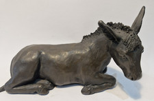 Vintage Pottery Donkey signed Figurine