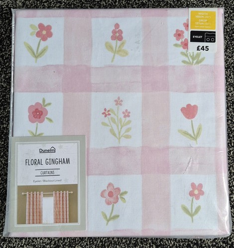 Dunelm floral gingham blackout - floral,