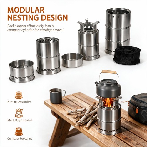 Wood burning stove cooking log - stove,