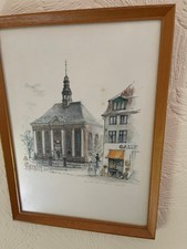 4 Lovely wooden Framed pictures (prints)- Danish Artist (Mads Stage) 39cm x 29cm