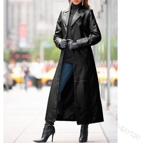 Women leather long coat full - women's,